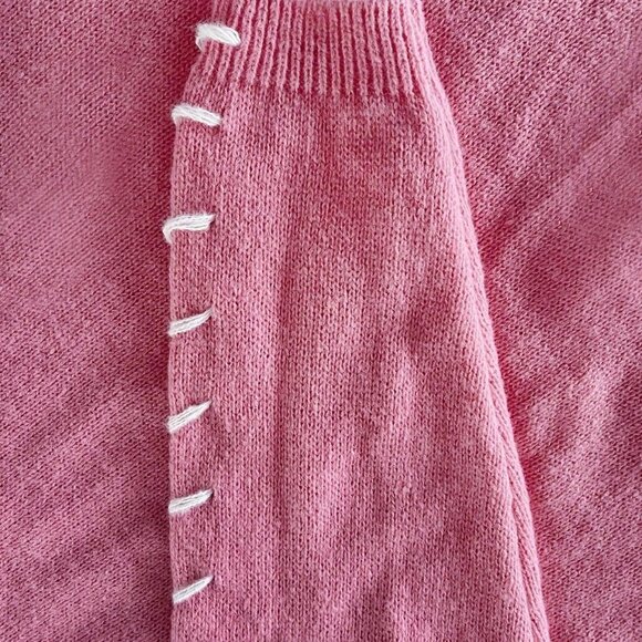 Plus Size Pink Casual Women's Minimalist Pullover Sweater - Picture 5 of 6